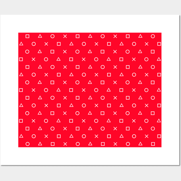 Play with Playstation Pattern (red) Wall Art by XOOXOO